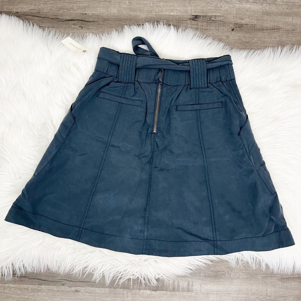 Anthropologie HD in Paris Bryden Tie Belted Skirt Pockets Tencel Lyocell Womens - Picture 5 of 12